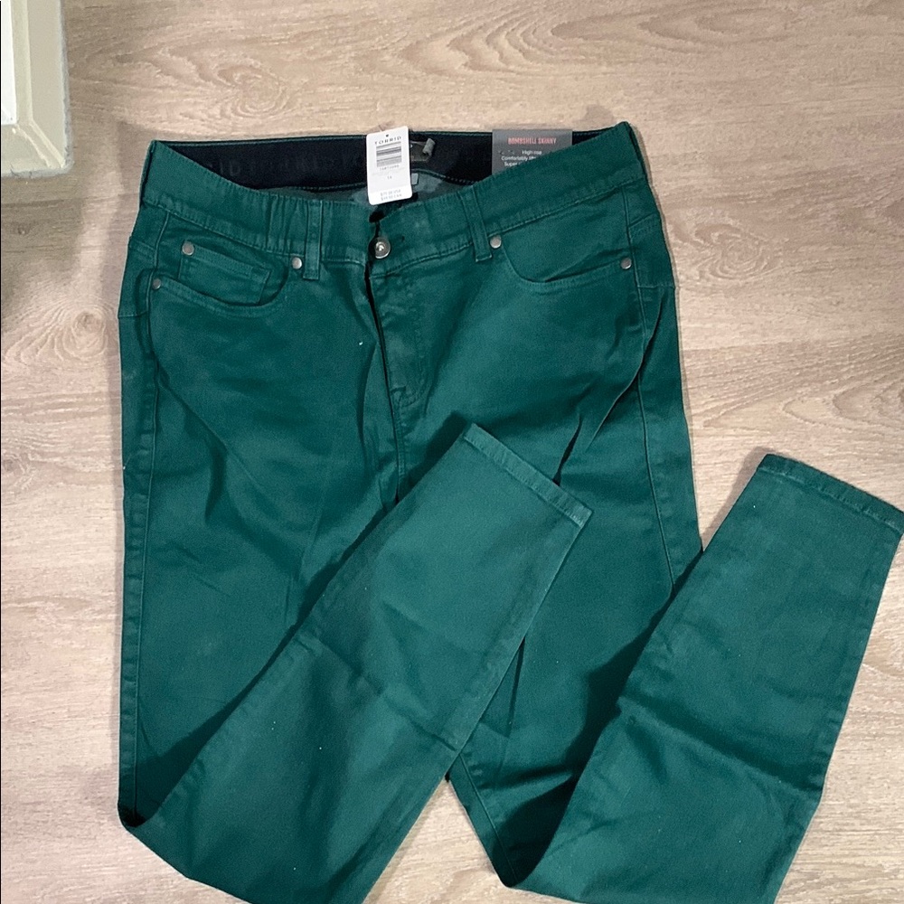 Torrid Women's Skinny Jeans - Forest Green Sz 16L